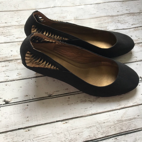 Black Wedge Heeled Shoes -Size 10 - Picture 3 of 8